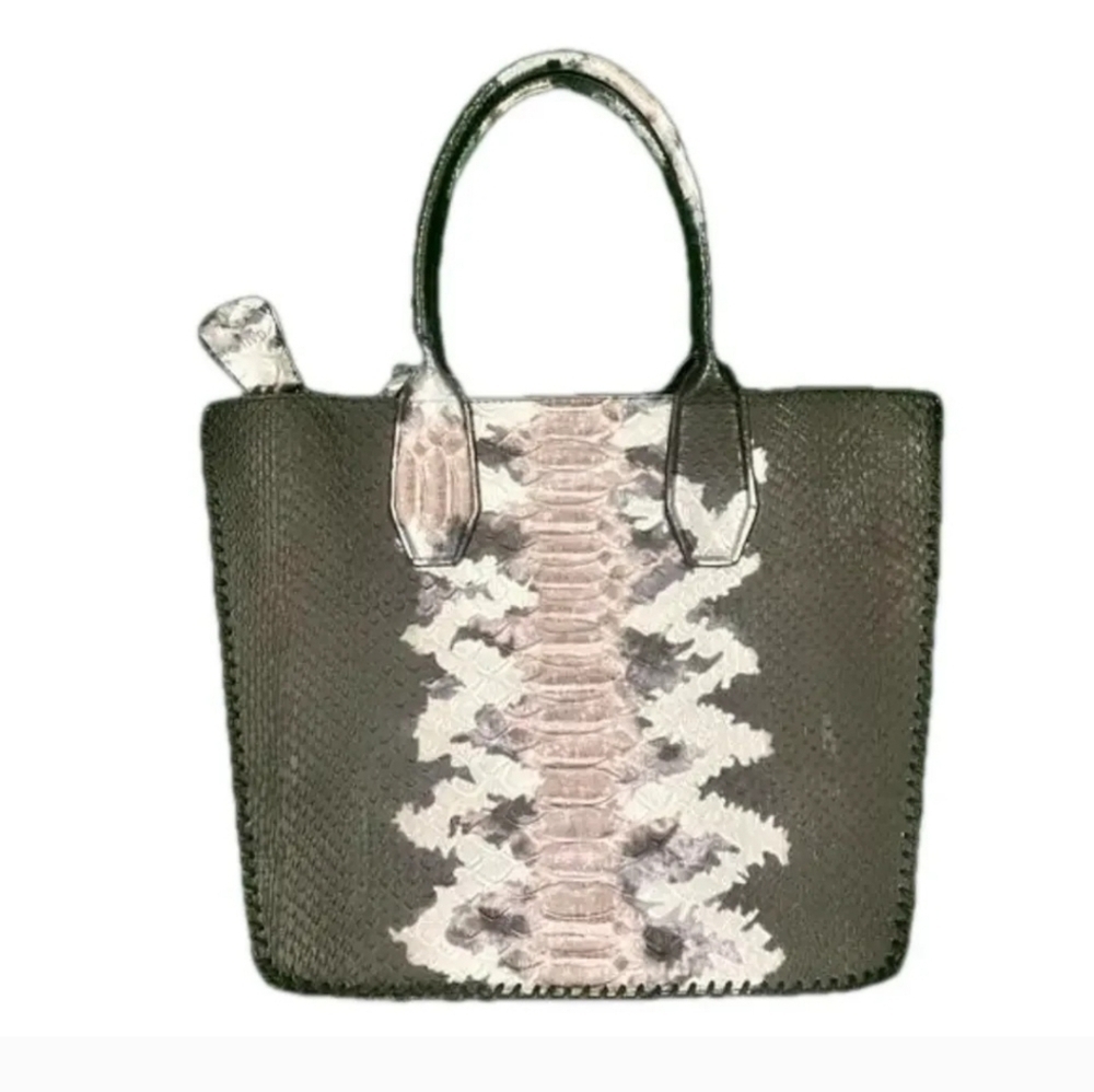 CLEARANCE! Galian Women's Snakeskin Tote Bag, Structured, XL Tote, EUC - Picture 3 of 6